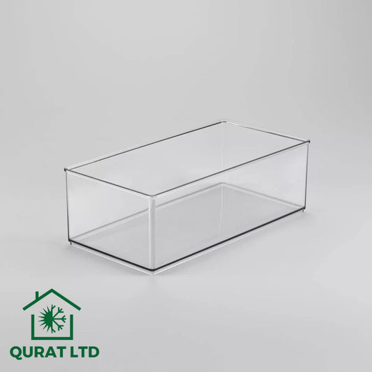 12" x 6" x 4" All Purpose Storage 1/2 Storage Bin - Brightroom™: Clear Plastic Decorative Container, No Assembly Required