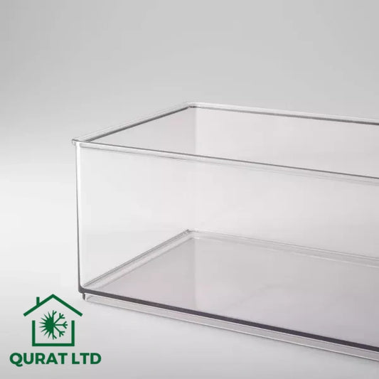 12" x 6" x 4" All Purpose Storage 1/2 Storage Bin - Brightroom™: Clear Plastic Decorative Container, No Assembly Required